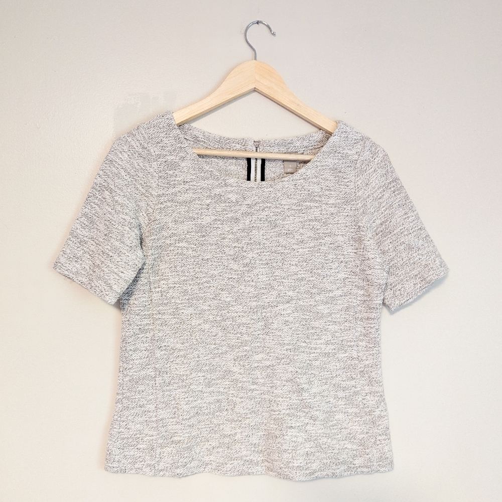 Banana Republic Cream and Gold Heavy Knit Top